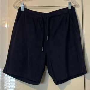 Mack Weldon Navy Terry Cloth Drawstring Shorts